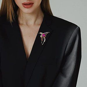 Crystal Phoenix Bird Brooch Colorful Rhinestone Animal Pin Fashion Jewelry